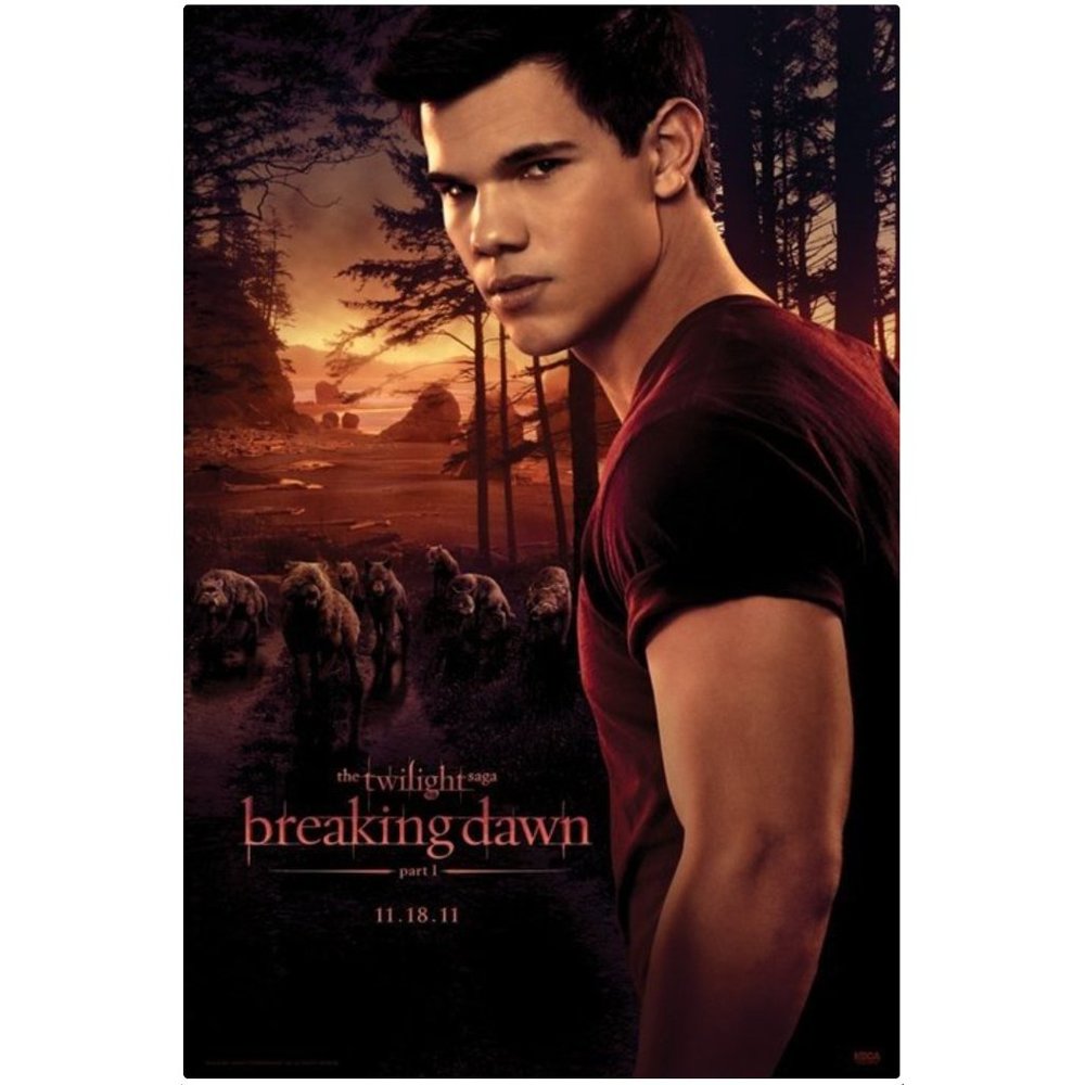 NOS Vintage Twilight Breaking Dawn Part One Jacob & Wolves Movie Poster 22x34